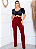 Calça Flare Malha Pop com Cinto Embutido - Bordô - Imagem 1