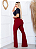 Calça Flare Malha Pop com Cinto Embutido - Bordô - Imagem 2