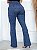 Linda Calça Flare Feminina com Cinto/Calça Social estilo alfaiataria com Elastano - Azul Mescla - Imagem 4