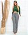 Calça Flare com Zíper e Bolsos Cinza Mescla - Imagem 5