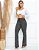 Calça Flare com Zíper e Bolsos Preta Mescla - Imagem 6
