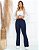Calça Flare com Zíper e Bolsos Azul Marinho - Imagem 1
