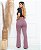 Calça Flare com Zíper e Bolsos Lavanda - Imagem 3