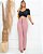 Calça Flare com Zíper e Bolsos Rosa - Imagem 2