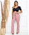 Calça Flare com Zíper e Bolsos Rosa - Imagem 1