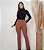 Calça Flare Malha Pop com Cinto Cáqui Escuro - Imagem 3
