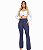 Calça Flare com Zíper e Bolsos Azul Mescla - Imagem 6