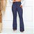 Calça Flare com Zíper e Bolsos Azul Mescla - Imagem 7