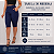 Bermuda Social Feminina Jacquard Linho com Cinto Fixo Azul Mescla - Imagem 7