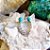 Brinco / Ear Cuff Folha em Prata 925 e Howlita Turquesa - Imagem 1
