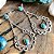 Brinco Mandala Boho em Prata 925 e Howlita Turquesa - Imagem 1