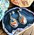 Brinco Boho Oval em Prata 925 e Turquesa Ostra - Imagem 1