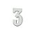 Número Alumínio Polido Nº 3 - SPLENDORE - Imagem 1