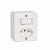 Conjunto Interruptor 1Tecla Simples + 1 Tomada 10A  Sobrepor Box Branca - ILUMI - Imagem 2