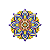 Mandala Colorida com Dourado em Cerâmica  21 cm diâmetro - Imagem 1