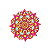 Mandala Colorida com Dourado em Cerâmica  21 cm diâmetro - Imagem 1
