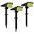 Kit com 3 - Luminária Spot Solar Espeto de Jardim Potente 12h Refletor LED Branco Quente 3000K 1 Ano Garantia PopSpot - Imagem 1