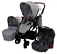 Kit Passeio Carrinho de Bebê, Bebê Conforto e Moisés COMO4 Woven Grey - ABC Design - Imagem 1