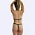 Conjunto de Lingerie Jane com Calcinha Fio Dental e Sutiã em Couro Preto Tam. Único - Imagem 2