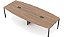 Mesa reunião Semi Oval Soft com estrutura trave - Imagem 2