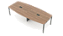 Mesa reunião Semi Oval Soft com estrutura trave - Imagem 1
