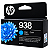 Tinta Original 938 4S6X5PL HP Ciano 800Páginas Para 9110 9120 9130 9720 9730 - Imagem 1