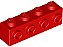 Tijolo modificado 1x4 com 4 studs laterais vermelho - Imagem 1
