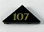 Placa Lisa Triangular 2x2 com escrita 107 preta - Imagem 1