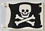 Bandeira 6x4 com desenho de caveira (Jolly Roger) em ambos os lados branca - Imagem 1