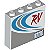 Tijolo 1x4x3 com desenho de listras e escrita RV Branco - Imagem 1