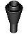Cone Invertido com barra Preto - Imagem 1