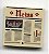 Placa Lisa 2x2 com desenho de jornal "news" bege - Imagem 1