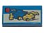 Placa Lisa 1x2 com desenho de carro de reboque e jipe Azul - Imagem 1