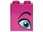 Tijolo 1x2x2 com suporte interno com olho azul e sobrancelha preta do lado direito magenta - Imagem 1