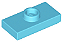 Placa Modificada 1x2 com botão Medium Azure - Imagem 1