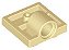 Placa Modificada 2x2 com Orifício para Pinos  e Suporte Transversal Bege - Imagem 1