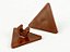 Sinal de estrada 2x2 Triangular com clip aberto Marrom - Imagem 1
