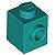 Tijolo Modificado 1x1 Com Furo Lateral Azul Turquesa - Imagem 1
