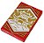 Placa Lisa 2x3 vermelha com desenho de templo Ninjago Dojo branco sobre fundo dourado - Imagem 1