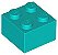 Tijolo 2x2 Azul Turquesa - Imagem 1