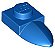 Placa Modificada 1x1 com dente horizontal Azul - Imagem 1