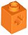 Tijolo 1x1 Technic com furo para eixo laranja - Imagem 1