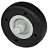 Roda Pequena com Ponta de Eixo e Pneu Fixo Preto 14mm D. x 4mm Liso Cinza Clara - Imagem 1