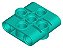 Bloco Conector de Pinos Viga 1x3x3 Azul Turquesa - Imagem 1