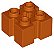 Tijolo Modificado com ranhuras e orifício para eixo Dark Orange - Imagem 1