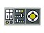 Placa Lisa 1x2 com desenho de painel de controle do veículo e controles deslizantes cinza clara - Imagem 1
