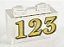 Tijolo 1x2 Translúcido com desenho 123 dourado - Imagem 1