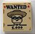 Placa Lisa 2x2 Bege com desenho de bandida e escrito "Wanted 5.000" - Imagem 1