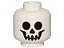 Cabeça de Minifigura Branca com Desenho de Caveira - Esqueleto - Imagem 1