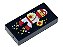 Placa Lisa 1x2 com desenho de Ninja vermelho e branco pixelizado Preta - Imagem 1